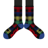Chaussettes de sport unisexes en coton éponge à carreaux colorés personnalisées pour jeunes, avec bande en caoutchouc pour la voûte plantaire, de haute qualité, pour l'entraînement, vente en gros