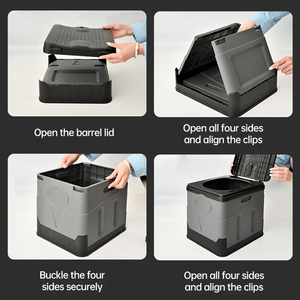Inodoro Plegable de PVC Portátil Ligero Ahorro de Espacio para Uso en Exteriores, Interiores, Coche, Emergencias y Camping - Product Image 5