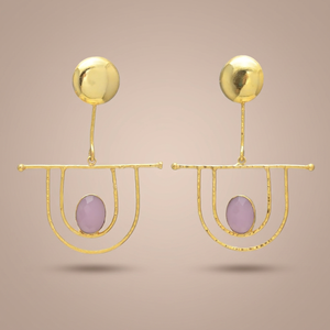 Boucles d'oreilles pendantes en pierres précieuses de Jaipur, designs classiques en perles, bijoux plaqués or, unisexe, petit or rose, style saoudien 2015 - Product Image 2