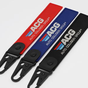 Lbr Quà Tặng Tùy Chỉnh Khuyến Mãi Máy Bay Phản Lực Tag Thêu Logo Keychain Đôi Bên Dệt Xe Máy Chìa Khóa Tag - Product Image 4