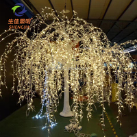 Outdoor Weihnachts-Gartenweidenbaum LED-Lichter mit RGB & Farbigen Grün/Weißen LEDs 3M Hoher Eiserner Stamm IP65 Wasserdicht