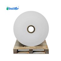Étiquettes jet d'encre en rouleau jumbo industriel, papier autocollant en plaque de cuivre thermofusible, adhésif permanent imperméable pour