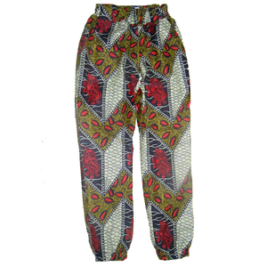 Pantalon en cire africaine pour femmes, tissu de coton, simple, 1696 - Product Image 1