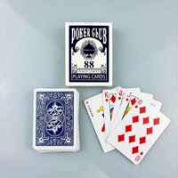 Cartes à jouer de poker bleues personnalisées, imprimées sur mesure, finition vernie, coins arrondis, écologiques, durables, emballage personnalisé, papier familial