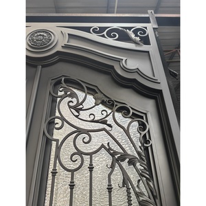 <span class=keywords><strong>Handong</strong></span> Upplier European New Grill Lastet Design Afety Puerta de hierro forjado de doble entrada Rotura térmica - Product Image 5