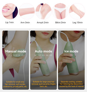 ชุดมือถือไฟฟ้าแบบพกพาสำหรับใช้ในบ้านคืนความเย็นให้ผิวอ่อนเยาว์ด้วยเลเซอร์ของผู้หญิงอุปกรณ์กำจัดขน IPL - Product Image 5