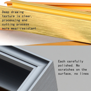 Hợp kim nhôm chải khung hình dải trang trí cong kim loại Vải Khung Ảnh Vàng đen khung Áp phích - Product Image 6