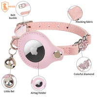 Schnellverschluss-Katzenhalsband mit Airtag-Halterung, 25 bis 30 cm Verstellbares Nylon-GPS-Haustierhalsband für Kleine Haustiere