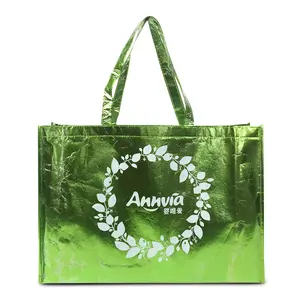 Bolsa de tela reutilizable para compras, bolsa de mano personalizada con logotipo impreso, en blanco, no tejida, para publicidad, 1 unidad