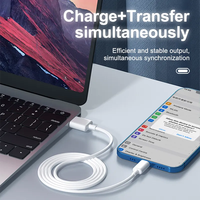 Câble de charge rapide blanc pour iPhone 5A avec blindage tressé, compatible avec les écouteurs d'ordinateur