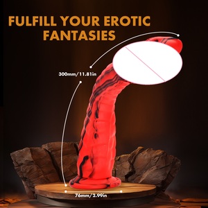 <span class=keywords><strong>Gode</strong></span> en forme de serpent rouge 11.81 pouces Silicone réaliste jouet sexuel anal et vaginal flexible pour les femmes discret stock d'entrepôt américain - Product Image 6