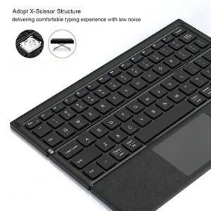 Tastiera Portatile Pieghevole a Tre Ante con Touchpad, Ricaricabile USB-C, Wireless, da Viaggio per <span class=keywords><strong>iPad</strong></span> e Tablet iOS - Product Image 5