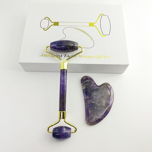 Factory Wholesale Xiuyan Facial Massage <b>Jade</b> <b>Roller</b> Gua Sha Set with Box Beauty <b>Roller</b> Guasha Rose Quartz - Product Image 4