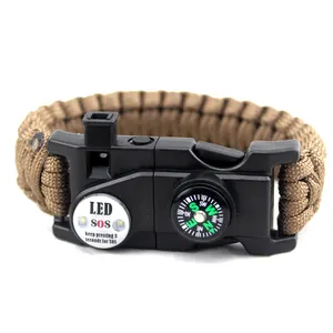 Pulseras de cuerda de paracaídas Paracord, brazalete multifuncional para exteriores, oferta