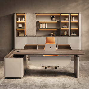 Scrivania Elettrica Regolabile di Lusso Moderna <span class=keywords><strong>con</strong></span> Cassetto Portaoggetti, Tavolo Direzionale per Ufficio - Product Image 1
