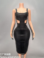 Robe sirène mi-longue à bretelles spaghetti, coupe ajustée, froncée, taille empire, pour femme, idéale pour les soirées - Approvisionnement en gros de Guangzhou