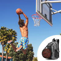 Sac à dos de sport en polyester avec compartiment pour sac de basket-ball pour accessoires de football et de basket-ball