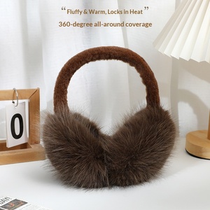 Nuevos Protectores de Orejas Plegables de Felpa Cálidos y Elegantes para Mujer con Piel Sintética de Zorro, Accesorios de Invierno para Exteriores - Product Image 4