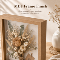 Cornice Profonda in MDF per Fiori Secchi, Bouquet Conservati, Esposizione Ricordo, Decorazione Fai-da-Te per Casa e Matrimonio