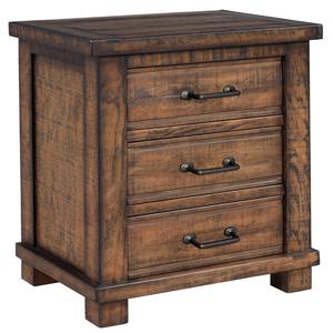 Three Drawer Reclaimed Solid Wood Farmhouse <strong>Nightstand</strong> - Product Image 1