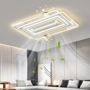 ดงเป่าพัดลมเพดานพร้อมไฟ LED ในตัวสำหรับห้องนั่งเล่นและห้องรับประทานอาหาร ดีไซน์ทันสมัยเงียบสงบพร้อมเอฟเฟกต์ท้องฟ้าเต็มไปด้วยดวงดาว - Product Image 2