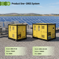 Générateur Statique Hybride SCU GRES 75 50 II 76,8 kWh LFP + Chargeur EV 30 kW pour Stations Éloignées