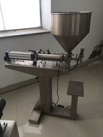 Machine de remplissage semi-automatique pneumatique horizontale pour pâtes, sauces chili, confitures, huiles et liquides – Mélangeur et remplisseur de bouteilles pour emballage industriel