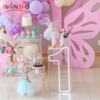Winbo Rgb Logo lumière numéro personnalisé anniversaire âge néon signe lettres livraison directe signe néon pour fête mariage