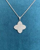 Collier en argent sterling 925 avec fleur en zircon pour hommes et femmes, style hip-hop, accessoires de mode streetwear