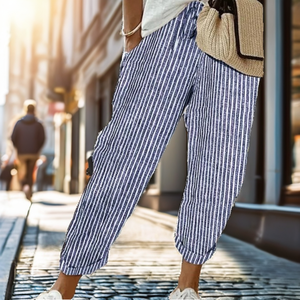 Pantalon droit décontracté pour femme, 100 % polyester, écologique, taille haute, avec fermeture éclair, pour l'hiver, style européen et américain - Product Image 2