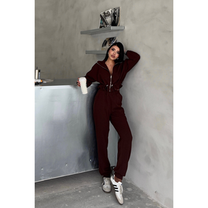 Conjunto Deportivo Personalizado Color Marrón, Resistente al Viento y Transpirable con Estampado por Sublimación para Correr en Invierno, Talla Grande - Talla XL - Product Image 6