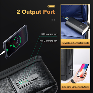 Zaino in Vera Pelle Bopai con Logo Personalizzato OEM BSCI di Lusso Multifunzionale con Ricarica USB per Laptop <span class=keywords><strong>da</strong></span> 15,6 Pollici - Product Image 2