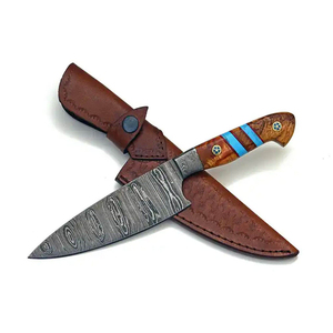 Cuchillo de Chef de Acero de Damasco Hecho a Mano de Primera Calidad, Cuchillo de Cocina Duradero para la Preparación Diaria de Alimentos, Cuchillo de Chef de Damasco Afilado como una Navaja - Product Image 1