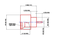 Connecteur coaxial RF mâle scellé en verre fritté SSMP (M) JGD2-S1 50 Ohm DC-50GHz en alliage Kovar VSWR 1.4 -65~+260
