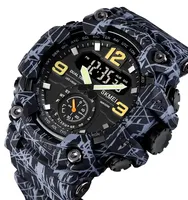 SKMEI 1637 Reloj Barato Analogique Numérique Montres Moins Cher Sport Hommes Montre WR 50m En Acier Inoxydable Couverture Arrière LED Horloge Électronique