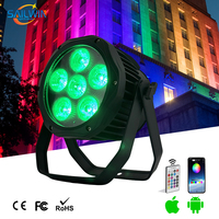 SAILWIN Projecteur de Scène DJ 6x18W RGBAW+UV avec Télécommande WIFI Sans Fil, Étanche, Alimenté par Batterie, Lumière LED Par pour DJ, Concert, Mariage, Événement