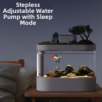 Aquarium rectangulaire en verre 30L, écologique, avec filtre à circulation automatique intelligent, aquarium de bureau pour animaux de compagnie, utilisation intérieure et extérieure
