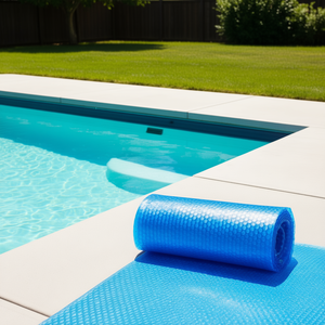 Couverture solaire bleue pour piscine 32 x 16 pieds, 12 mil, en PVC pour piscine enterrée, pour le chauffage de l'eau et l'économie d'énergie - Product Image 2