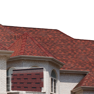 Tuile de bardeaux d'asphalte <span class=keywords><strong>rouge</strong></span> au design moderne Nouveau toit <span class=keywords><strong>en</strong></span> <span class=keywords><strong>rouleau</strong></span> <span class=keywords><strong>en</strong></span> résine synthétique pour maison, villa, hôtel, parc, fibre de verre résistante à la chaleur - Product Image 5