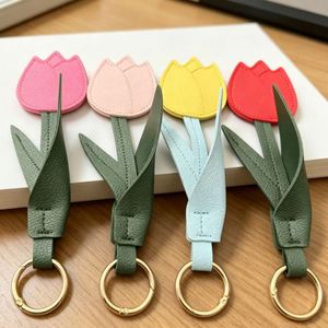 Tulip Faux Leather Pendant Flower-Shaped <b>Bag</b> Pendant Keychain Tulip Flower <b>Bag</b> <b>Charm</b> Women'S <b>Bag</b> Pendant Car Decor - Product Image 4