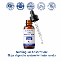 Gouttes liquides orales de mélatonine pure à haute puissance 3 mg pour un soutien rapide du sommeil chez l'adulte, marque privée OEM, vente en gros, 30 ml