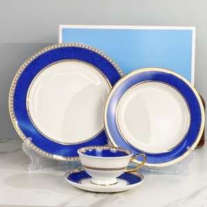 Wholesale Custom Luxury Gold Bone Porcelain <b>Dinnerware</b> Sets Special Collection of Hotel Customized Ceramic Bowls and Dishes - Product Image 1