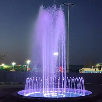 Fontaine musicale d'eau RGB personnalisable pour intérieur/extérieur, petite fontaine de jardin, fontaine d'eau musicale en acier inoxydable durable