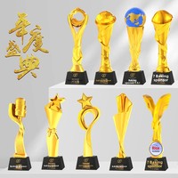 Trophée en résine avec lettrage, or, argent, bronze, étoile à cinq branches, cristal gravé, pour événements sportifs, compétitions de basketball et de football