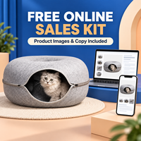 Vente en gros de lit pour chat en feutre, maison-caverne pour animaux de compagnie, détachable, lavable, nid douillet pour chat, maison pour animaux de compagnie OEM ODM