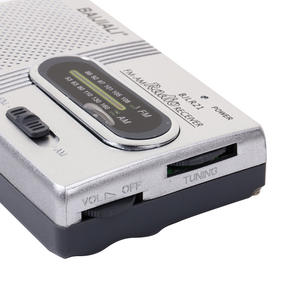 Radio plateada simple y retro de banda completa con altavoz integrado, volumen ajustable, compacta, portátil para exteriores con asa. - Product Image 5