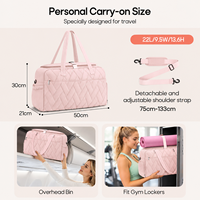 Tas Duffel Travel 31L Wanita, Tas Gym, Tas Akhir Pekan, Tas Jinjing, Tas Olahraga, Tas Selempang, Tas Travel Ringan