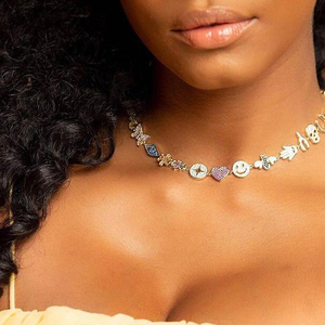 Nouveauté 2026 – Collier plaqué <span class=keywords><strong>or</strong></span> avec micro-pavés CZ colorés et breloque porte-bonheur pour <span class=keywords><strong>l</strong></span>'été - Product Image 1