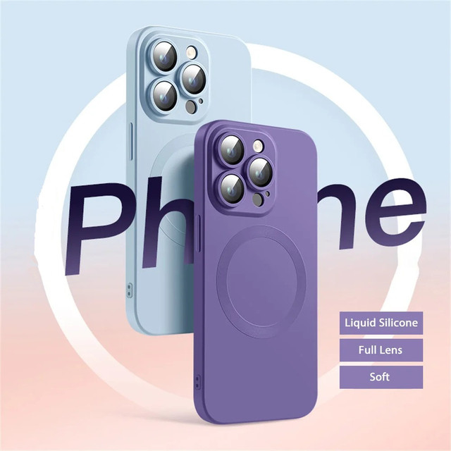 Liquid Silicone Candy Color Luxury Magnetic Wireless Charging Shockproof Phone Case for iPhone 16 15 14 Plus 13 12 11 Pro Max