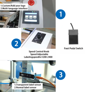 Bán tự động bia chai tròn máy dán nhãn bán tự động nước vật nuôi chai ticker nhãn Applicator - Product Image 4